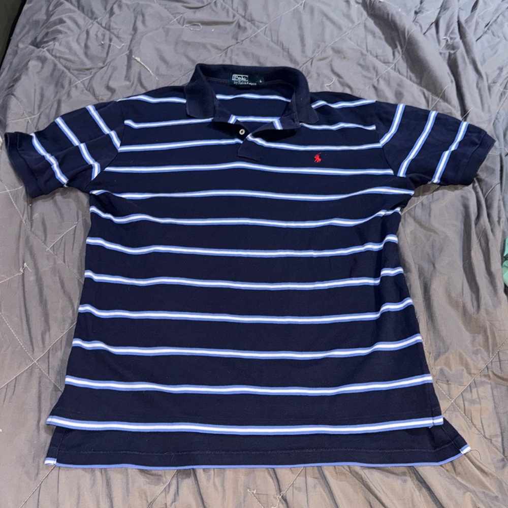 POLO RALPH LAUREN NAVY/WHITE STRIPE SHIRT